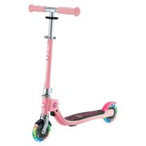 Детска сгъваема тротинетка с две светещи колела Globber Flow Foldable Junior Lights Розова