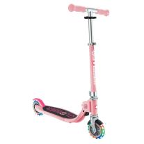 Детска сгъваема тротинетка с две светещи колела Globber Flow Foldable Junior Lights Розова