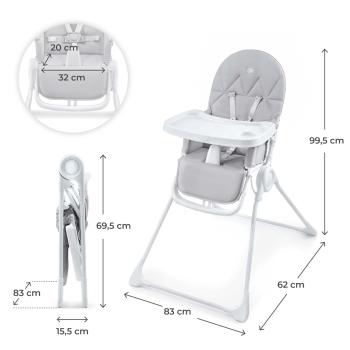 Стол за хранене Kinderkraft BINCI LIGHT GREY