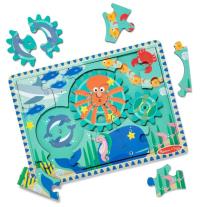 Дървен пъзел Melissa & Doug морско дъно 18 части 