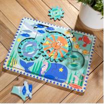 Дървен пъзел Melissa & Doug морско дъно 18 части 