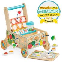 Дървена количка Melissa & Doug - сортер с хранителни продукти