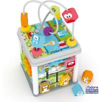 Дървен занимателен куб за игра с активности J′adore