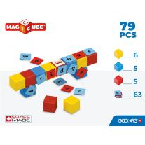 Магнитен конструктор Geomag, Magicube, Съставяне на думи, 79 части