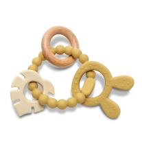 Силиконова гризалка с бук Lorelli Premium - Зайче, Yellow 