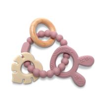 Силиконова гризалка с бук Lorelli Premium - Зайче, Deep Pink