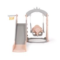 Комплект пързалка, люлка и кош Chipolino, цвят розов