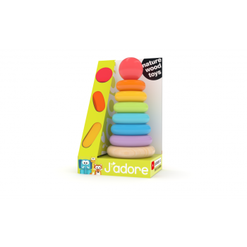 Дървен сортер с рингове, J′adore, Дъга, 8 части
