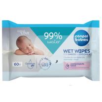 Мокри кърпички за бебета и деца, 99% вода Canpol babies, 60 бр.