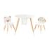 Бяла детска дървена маса с два стола Sonne Woody