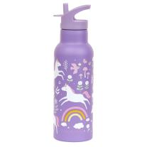 XL Бутилка от неръждаема стомана със сламка A little lovely company Unicorn Dreams 500мл.