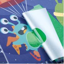 Творчески комплект, Hape, Книжка за апликации с фолио, Космос