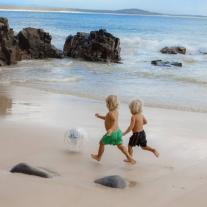 Надуваема Плажна Топка 3D SunnyLife Sid the Seagull Blue Stripe