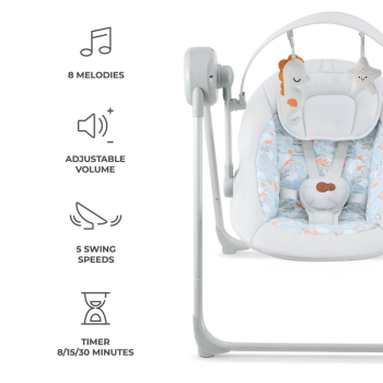 Бебешка люлка Kinderkraft SWINGEE сива