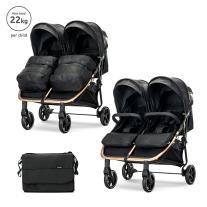 Бебешка количка за близнаци Lorelli Duo, BLACK