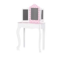 Детска тоалетка с табуретка розови точки Chipolino