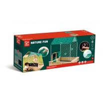 Комплект дървена къщичка пясъчник, Hape, 10 части, 120 x 125 x 92 см