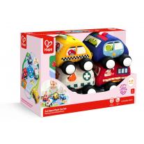 Комплект пулбек плюшени колички, Hape, 4 бр