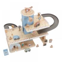 Дървен Паркинг с Коли и Хеликоптер FSC Little Dutch