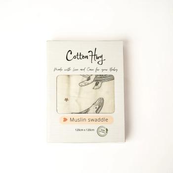 Бебешка памучна пелена Cotton Hug - Океан, 120 х 120 cm