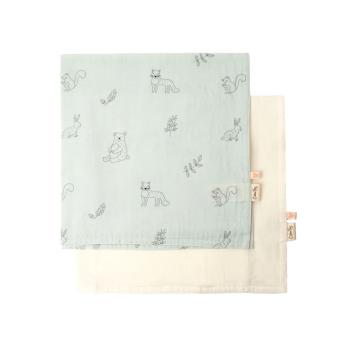 Комплект бебешки пелени Cotton Hug - Горски животни, 70 x 70 cm, 2 броя