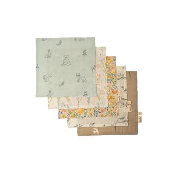 Комплект детски кърпички Cotton Hug - Многоцветни, 30 х 30 cm, 5 броя