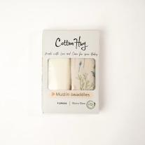 Комплект бебешки пелени Cotton Hug - Билки, 70 x 70 cm, 2 броя