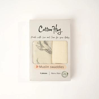 Комплект бебешки пелени Cotton Hug - Океан, 70 x 70 cm, 2 броя