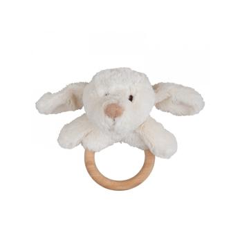 Bigjigs - Дървен бебешки ринг - Съненото кученце