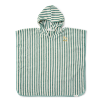 Детско Плажно Пончо Little Dutch Seashells and Stripes Surf Blue