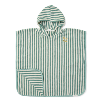 Детско Плажно Пончо Little Dutch Seashells and Stripes Surf Blue