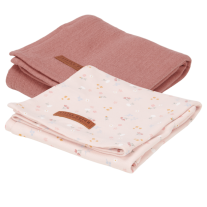 Бебешки Пелени 2 броя 70 х 70 cm Little Dutch Pure Pink Blush / Little Pink Flowers