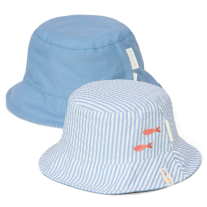 Двустранна Шапка за Слънце Little Dutch Stripes Ocean Blue - размер 3