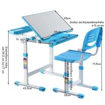 Регулируем детски чин и стол Costway син