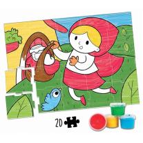 Educa Игра за оцветяване - Червената шапчица, с боички