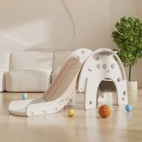 Детска пързалка с баскетболен кош Слонче Feelkids кафява