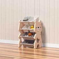 Детска регулируема етажерка за книги и играчки Feelkids Розово мече