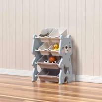 Детска регулируема етажерка за книги и играчки Feelkids Синьо мече