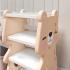 Комбиниран пластмасов скрин за съхранение на играчки и книги Feelkids Розово мече