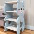 Комбиниран пластмасов скрин за съхранение на играчки и книги Feelkids Синьо мече