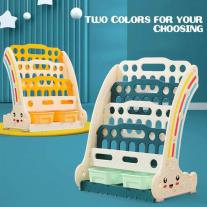 Комбинирана детска етажерка за книги и играчки Feelkids жълта