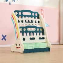 Комбинирана детска етажерка за книги и играчки Feelkids зелена