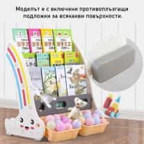 Комбинирана детска етажерка за книги и играчки Feelkids червена