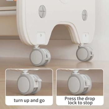 Подвижен пластмасов органайзер за детски играчки Feelkids кафяв