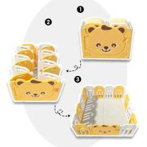 Сгъваема бебешка ограда за безопасна игра Feelkids Мече в жълт цвят