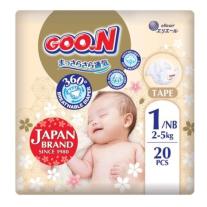 Бебешки пелени за новородени 20 бр. Goo.N Premium Soft 2-5кг