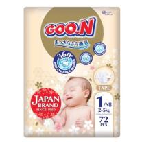 Бебешки пелени за новородени 72 бр. Goo.N Premium Soft 2-5кг