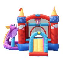 Батут замък с дракон, топки и помпа HAPPY HOP 350x350x245