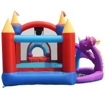 Батут замък с дракон, топки и помпа HAPPY HOP 350x350x245