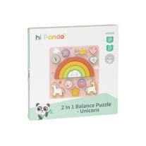Дървен пъзел и игра за баланс 2в1 Hi Pando Unicorn